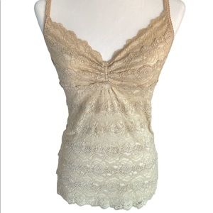 Bebe small nude lace tank
